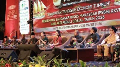 Bupati Takalar Mohammad Firdaus Daeng Manye menghadiri pembukaan PSBM XXVI 2026 di Makassar. Kegiatan ini mendorong kolaborasi saudagar Bugis Makassar untuk pertumbuhan ekonomi daerah dan nasional.