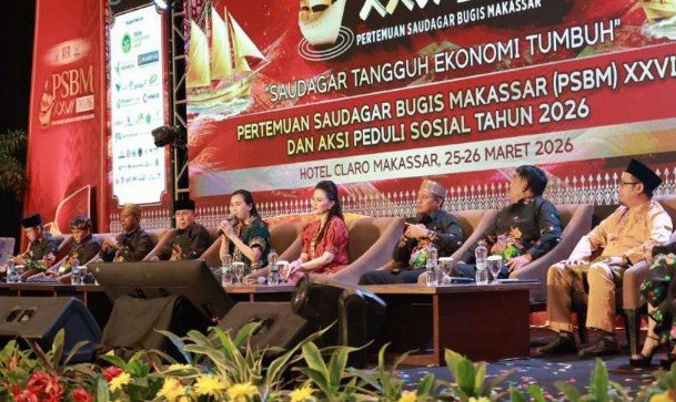 Bupati Takalar Mohammad Firdaus Daeng Manye menghadiri pembukaan PSBM XXVI 2026 di Makassar. Kegiatan ini mendorong kolaborasi saudagar Bugis Makassar untuk pertumbuhan ekonomi daerah dan nasional.