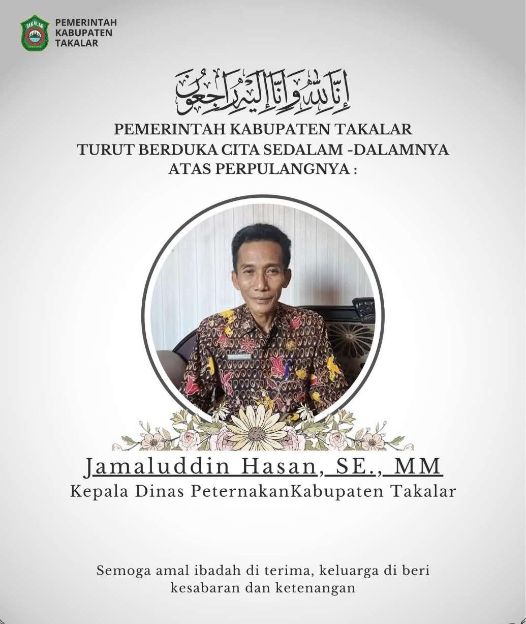 Pemkab Takalar Sampaikan Duka Mendalam atas Wafatnya Kadis Peternakan Jamaluddin Dg Sese