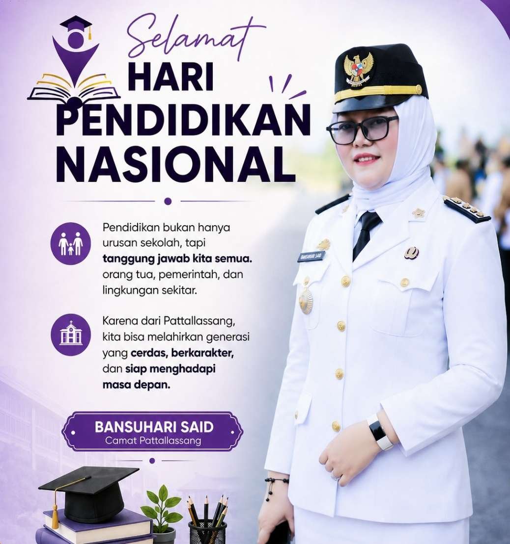 Hardiknas 2026, Camat Pattallassang: Pendidikan Tanggung Jawab Bersama, Wujudkan Generasi Unggul dari Takalar