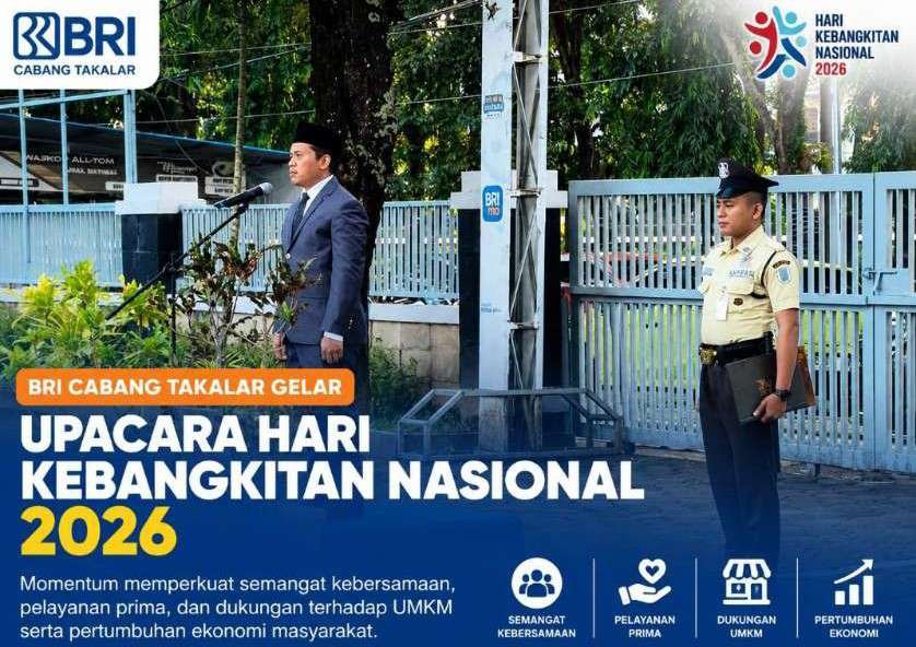 BRI Cabang Takalar menggelar Upacara Hari Kebangkitan Nasional 2026 sebagai momentum memperkuat semangat kebersamaan, pelayanan prima, dan dukungan terhadap UMKM serta pertumbuhan ekonomi masyarakat.