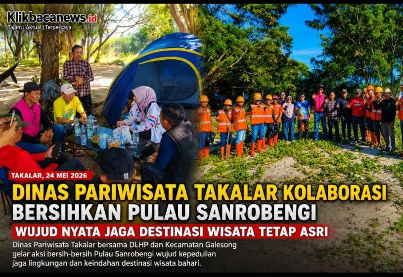 Dinas Pariwisata Takalar Kolaborasi Bersihkan Pulau Sanrobengi, Wujud Nyata Jaga Destinasi Wisata Tetap Asri