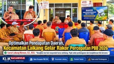 Pemerintah Kecamatan Laikang menggelar Rakor Percepatan Realisasi PBB 2026 bersama kepala desa dan kepala dusun guna mengoptimalkan pendapatan daerah serta meningkatkan kesadaran masyarakat membayar pajak.