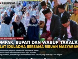 Kompak, Bupati dan Wabup Takalar Salat Iduladha Bersama Ribuan Masyarakat