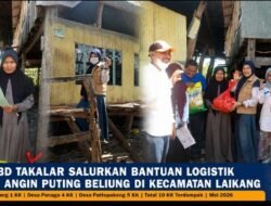 Meski WFH, BPBD Takalar Tetap Salurkan Bantuan Logistik Korban Angin Puting Beliung di Kec Laikang