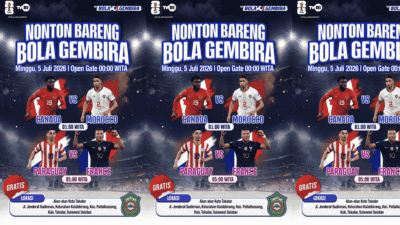 Malam Ini! Nobar Piala Dunia FIFA 2026 di Takalar Dimulai Pukul 23.00, Ada Live Musik dan Game Quiz Berhadiah Uang Tunai