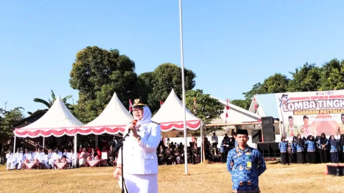 HUT RI ke-81, Kecamatan Pattallassang Gelar Upacara Kemerdekaan, Camat Bansuhari Said Bertindak sebagai Inspektur