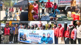 Ketua TP-PKK Takalar Bersama PMI Salurkan Air Bersih ke Tiga Desa Terdampak Kekeringan