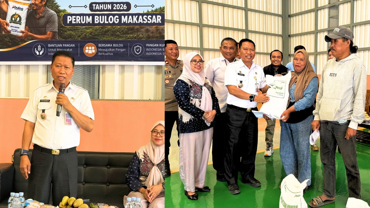 Pemkab Takalar Launching Bantuan Pangan Beras Bulog 2026, Penerima Berkurang 576 Keluarga