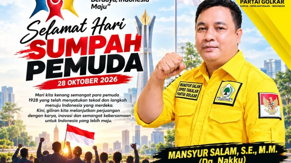 Mansyur Salam Dg. Nakku Ucapkan Selamat Hari Sumpah Pemuda 2026, Ajak Generasi Muda Bersatu dan Berkarya