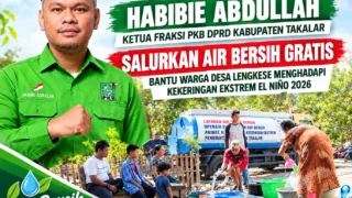 Peduli Warga Terdampak Kekeringan, Habibie Abdullah Salurkan Air Bersih Gratis di Desa Lengkese